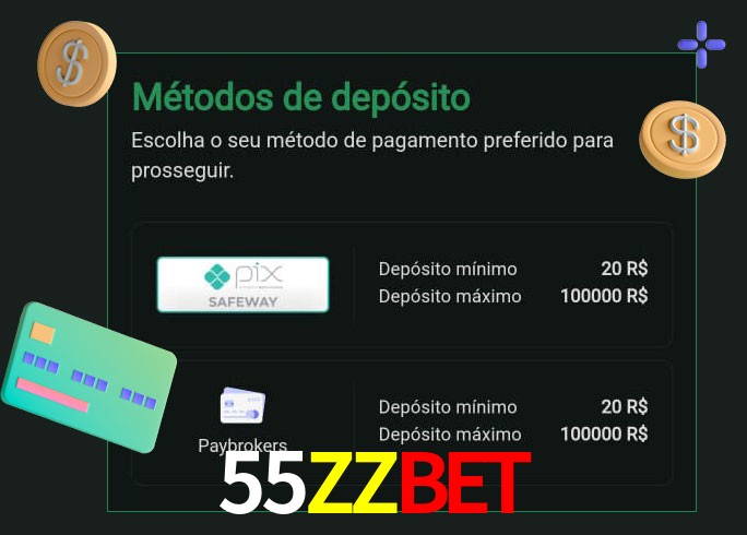 O cassino 55ZZbet oferece uma grande variedade de métodos de pagamento
